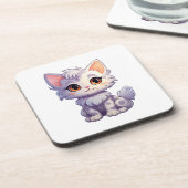 Dessous-de-verre Illustration de chat de dessin animé (Côté gauche)