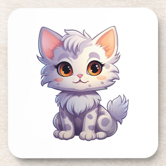 Dessous-de-verre Illustration de chat de dessin animé (Devant)