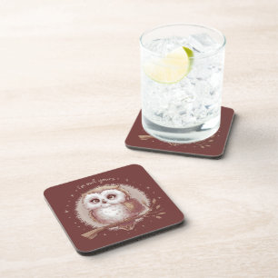 Dessous-de-verre Illustration de hibou mignonne Cottagecore fantais