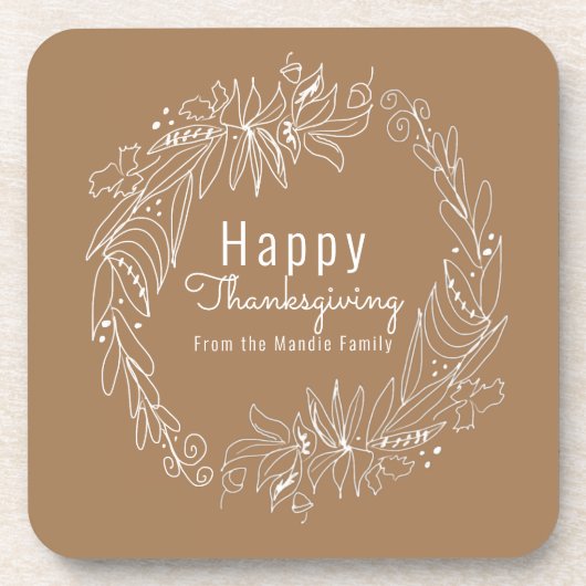 Dessous-de-verre Illustration de la couronne de maïs Thanksgiving A (Devant)