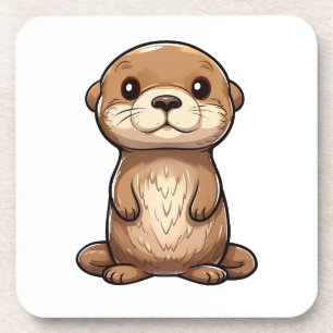 Dessous-de-verre Illustration de la loutre de dessin