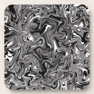 Dessous-de-verre Illustration de marbre abstrait noir