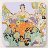 Dessous-de-verre Illustration de mode Art Déco vintage élégante (Devant)
