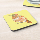 Dessous-de-verre Illustration de Roufus Hummingbird Perché Orange (Côté gauche)