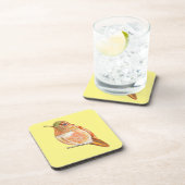 Dessous-de-verre Illustration de Roufus Hummingbird Perché Orange (Côté Droit)