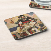 Dessous-de-verre Illustration du pirate et de l'accouplement de bar (Côté gauche)