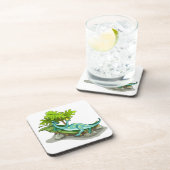 Dessous-de-verre Illustration D'Un Bain De Soleil Iguanodon. (Côté Droit)