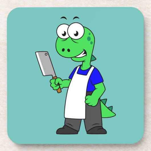 Dessous-de-verre Illustration D'Un Boucher Rex Tyrannosaurus. (Devant)