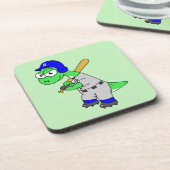 Dessous-de-verre Illustration D'Un Joueur De Baseball Brontosaurus. (Côté gauche)