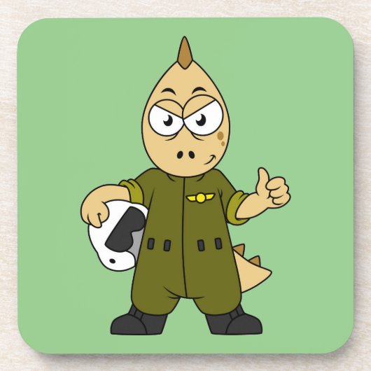 Dessous-de-verre Illustration D'Un Pilote À Jet Allosaurus. (Devant)