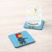 Dessous-de-verre Illustration D'Un Pompier Tyrannosaurus Rex. (Côté Droit)