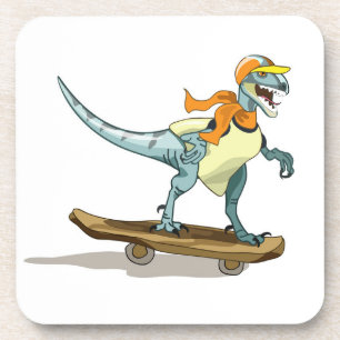 Dessous-de-verre Illustration D'Un Raptor Skateboard.