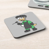 Dessous-de-verre Illustration D'Un Soudeur De Stegosaurus. (Côté gauche)