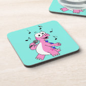 Dessous-de-verre Illustration D'Un Stegosaurus Chantant. (Côté gauche)