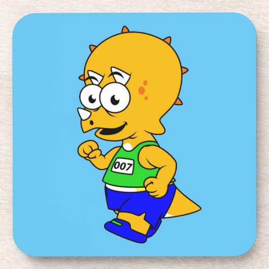 Dessous-de-verre Illustration D'Un Tricératops Runner. (Devant)