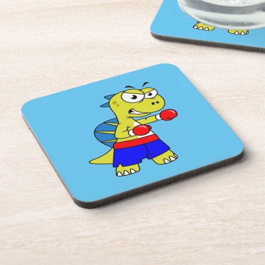 Dessous-de-verre Illustration D'Une Boxe De Spinosaurus. (Côté gauche)