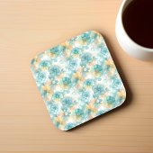 Dessous-de-verre Illustration turquoise de l'encre d'alcool jaune