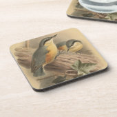 Dessous-de-verre Illustration vintage du Carré Nuthatch (Côté gauche)