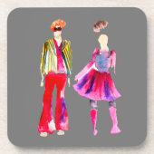 Dessous-de-verre Illustrations de mode figures art aquarelle (Devant)