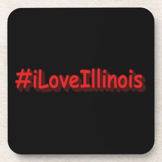 Dessous-de-verre "#iLoveIllinois" Joli design. Acheter maintenant (Devant)