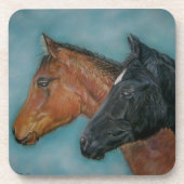 Dessous-de-verre image équine du poulain noir renard brun renard (Devant)