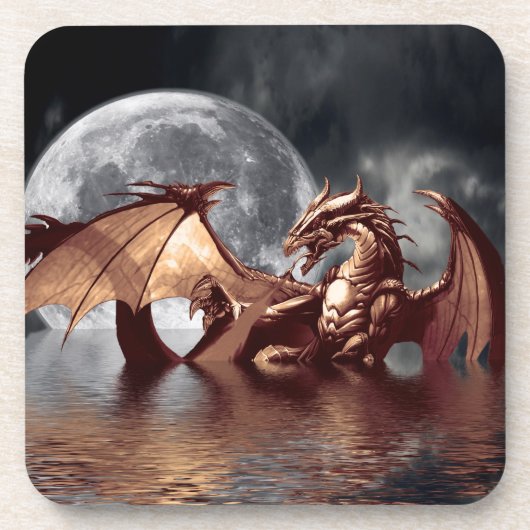 Dessous-de-verre Imaginaire Dragon & Lune (Devant)