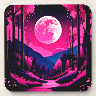 Dessous-de-verre Imaginaire rose lune