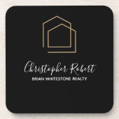 Dessous-de-verre Immobilier Noir Classy (Devant)