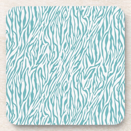 Dessous-de-verre Impression Aqua White Zebra (Devant)