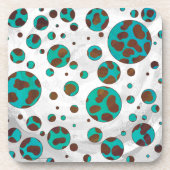 Dessous-de-verre Impression Brown et Turquoise dalmate (Devant)