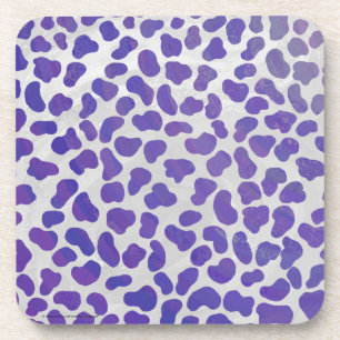 Dessous-de-verre Impression dalmate violet et blanche