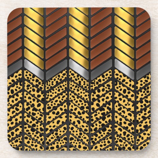 Dessous-de-verre Impression d'animal de guépard à chevron zigzag mo (Devant)
