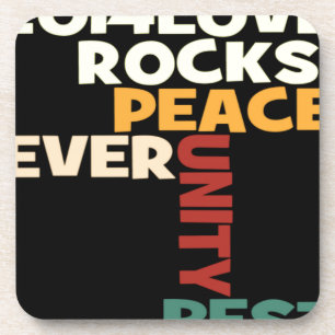 Dessous-de-verre Impression d'art 2014 Love Rocks Peace