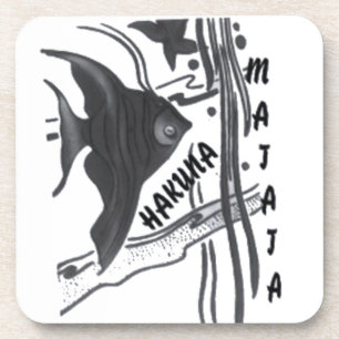 Dessous-de-verre Impression d'art de poisson Hakuna Matata