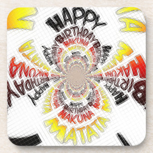 Dessous-de-verre Impression d'art kaléidoscope d'anniversaire