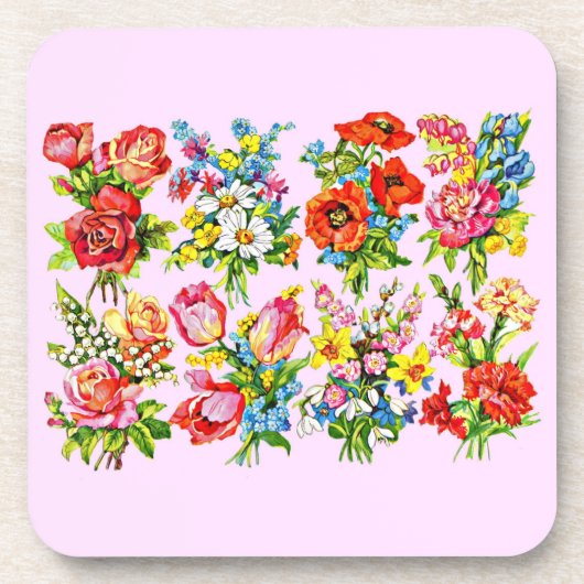 Dessous-de-verre impression de collection de fleurs florales épique (Devant)