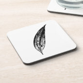 Dessous-de-verre Impression de feuille de lys blanc et noir (Côté gauche)