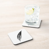 Dessous-de-verre Impression de feuille de lys blanc et noir (Côté Droit)