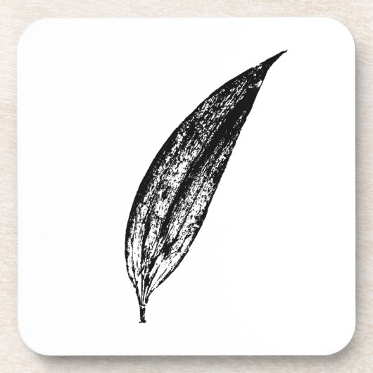 Dessous-de-verre Impression de feuille de lys blanc et noir (Devant)
