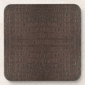 Dessous-de-verre Impression de peau d'alligator marron (Devant)