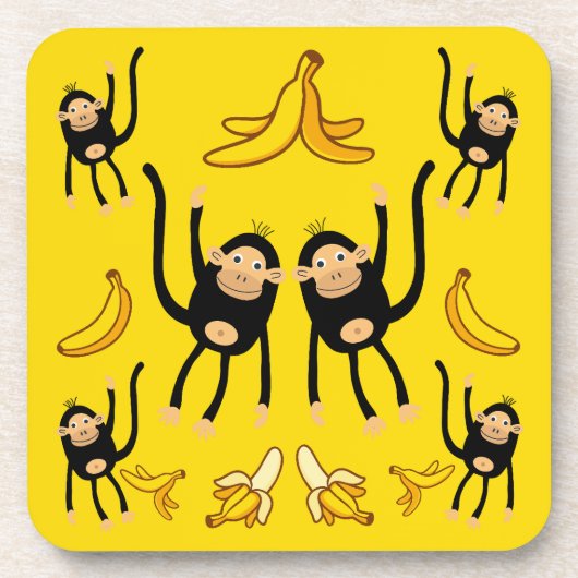 Dessous-de-verre Impression De Singe Et De Banane (Devant)