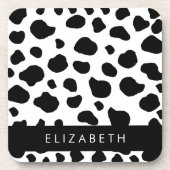 Dessous-de-verre Impression De Vache, Spots De Vache, Noir Et Blanc (Devant)