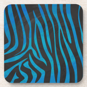Dessous-de-verre Impression en bleu et noir Zebra
