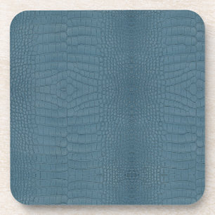 Dessous-de-verre Impression en cuir d'alligator turquoise