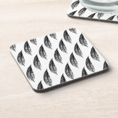 Dessous-de-verre Impression feuille de lys noir et blanc (Côté gauche)