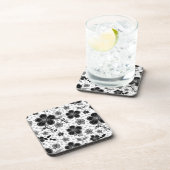 Dessous-de-verre Impression florale noir et blanc (Côté Droit)
