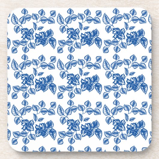 Dessous-de-verre Impression Flore bleue Delft-LIke (Devant)