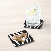 Dessous-de-verre Impression fourrure de zèbre avec motif de cœur (Côté Droit)