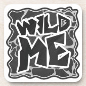 Dessous-de-verre Impression Giraffe noir et gris clair (Devant)