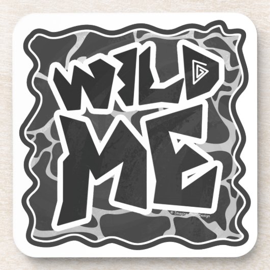 Dessous-de-verre Impression Giraffe noir et gris clair (Devant)